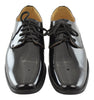 Boys Dress Shoes Lace Up Retro Patent Leather Oxfords black