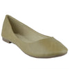 Womens Ballet Flats Pu Leather Basic Slip On Comfort Shoes Taupe