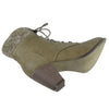Womens Ankle Boots Knitted Collar Casual Dress Shoes Beige