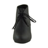 Womens Ankle Boots Leather Low Heel Lace Up Casual Wedges Black