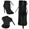 Womens Dress Shoes Cutout Ankle Booties Crisscrossed Lace Black