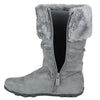 Kids Mid Calf Boots Fur Cuff Heart Buckle Accent Casual Comfort Shoes Gray