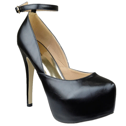 Womens Platform Shoes Sexy Scoop Vamp High Heel Dress Shoes Black