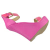 Womens Platform Sandals Two Tone Single Strap High Heel Dress Shoes Pink