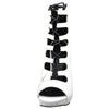 Womens Ankle Boots Contrast Lace Up Sexy High Heels White
