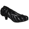 Kids Dress Shoes Zebra Print Flower Rosette Dress Pumps black