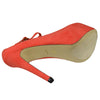 Womens Platform Shoes T-Strap Stiletto Pumps Closed Toe Shoes Orange