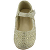 Toddlers Ballet Flats Rhinestone Tonal Accent Mary Jane Shoes Gold