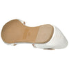 Womens Ballet Flats T-Strap Rhinestone Glitter Peep Toe Flat Shoes Silver