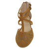 Womens Flat Sandals T Strap Gladiator Embellished Casual Dress Shoes Tan