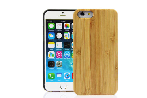 Wooden Case iPhone 6 Hard Cover Cell Phone Protector Bamboo Be Beige