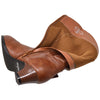 Kids Mid Calf Boots Double Buckle Zip Close High Heel Shoes Gray Brown