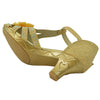 Kids Dress Sandals T-Strap Rhinestone Beaded Glit Buckle High Heel Shoes Gold
