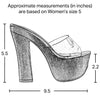 Womens Platform Sandals Slip On Faux Wood Chunky Heel Shoes Clear