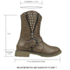 Womens Ankle Boots Spiked Zipper Combat Casual Comfort Shoes Brown
