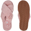 Womens' Fuzzy Fluffy Memory Foam Indoor Outdoor Flat Sandals Pink Suede