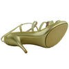 Womens Dress Shoes Strappy Front with Rhinestones Slingback Buckle Open Toe Gold