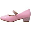 Kids Dress Shoes Rhinestone Ankle Strap Mary Jane Pumps Pink
