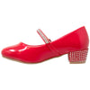 Kids Dress Shoes Rhinestone Ankle Strap Mary Jane Pumps Red