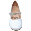 Kids Dress Shoes Rhinestone Ankle Strap Mary Jane Pumps White