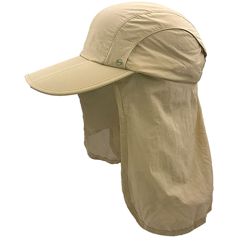 unisex Outdoor Snap Hats Fishing Hiking Boonie Hunting Brim Ear Neck Cover Sun Flap Cap Khaki SOBEYO