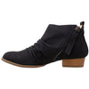 Womens Ankle Boots Western Block Heel Bootie Zipper Tassel Accent Shoes Black