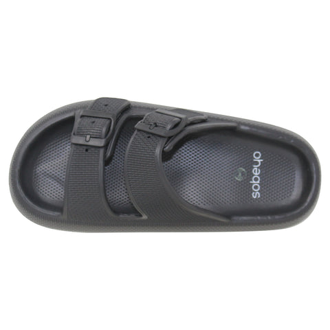Slide Platform EVA Sandals Adjustable Buckle Straps Lightweight Soft Black