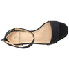 Womens Platform Sandals Open Toe Ankle Strap Chunky Block Heel Shoes Black