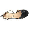 Womens Platform Sandals Adjustable Ankle Strap Retro Chunky Heel Shoes Black