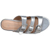 Womens Platform Sandals Wedge Flatform Slip On Rhinestone Accent Espadrilles Silver