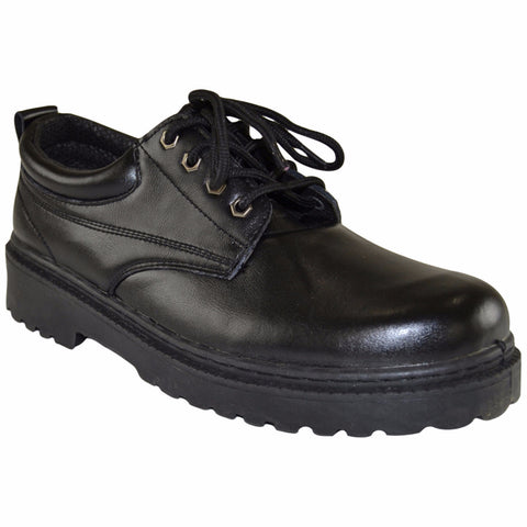 Mens Casual Shoes Lace Up Eyelet Napa Leather Rubber Sole Black