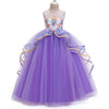 Girls Elegant Flower Princess Long Gown Party Dress