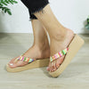 Thong Rainbow Platform Flip Flops Lightweight Sandals