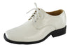 Boys Dress Shoes Lace Up Retro Patent Leather Oxfords White