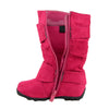 Kids Mid Calf Boots Loose Ruched Buckles Side Zipper Closure Pink