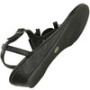 Womens Flat Sandals T-Strap Gemstones Low Wedge Adjustable Ankle Strap black