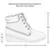 Kids Ankle Boots Lace Up Ankle Padded Wedge Comfort Shoes Tan