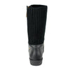 Womens Mid Calf Boots Fold Over Zipper Accent Knitted Boots black