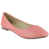 Womens Ballet Flats Pu Leather Basic Slip On Comfort Shoes Coral
