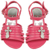 Kids Dress Sandals Strappy Rhinestones Cross Embellishment Pink