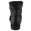 Kids Ankle Boots Knitted Cuff Buckle Accents Combat Shoes Black