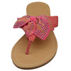 Womens Flat Sandals Studded Bow Accent Slip On Thong Sandal Coral