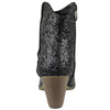 Womens Ankle Boots Mixed Glitter High Heel Casual Dress Shoes black