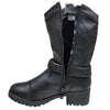 Womens Mid Calf Boots Side Buckle Accent Zip Up Comfort Shoes Black