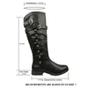 Womens Knee High Boots Side Rounded Studs Buckle Casual Comfort Shoes black