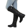 Womens Knee High Boots Over The Knee Button Accent Comfort Shoes black