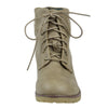 Womens Ankle Boots Knitted Ankle Lace Up Casual Riding Shoes Taupe