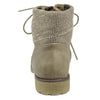 Womens Ankle Boots Knitted Ankle Lace Up Casual Riding Shoes Taupe