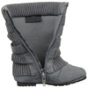 Toddlers Mid Calf Boots Ruched Knitted Buckle Straps Gray