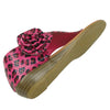 Womens Flat Sandals Gladiator Thong Leopard Flower Flower Accent Shoes Pink